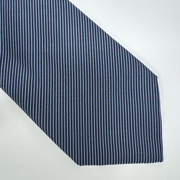 Lot of 2 Battaglia Tie 100% Silk Blue Pattern Stripe Designer Hand Made in Italy - Picture 2 of 10